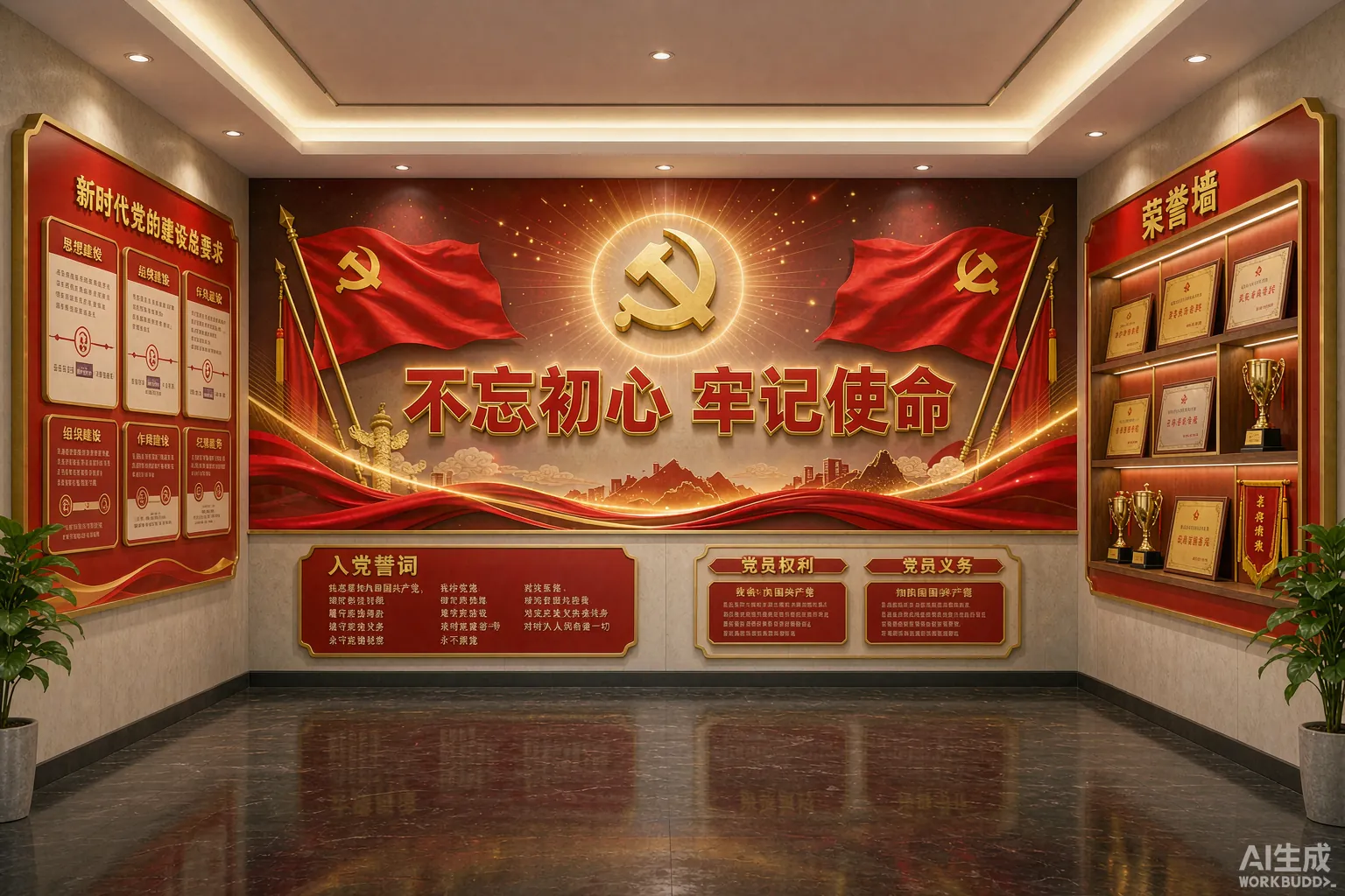 蕲春党建文化墙设计与制作案例